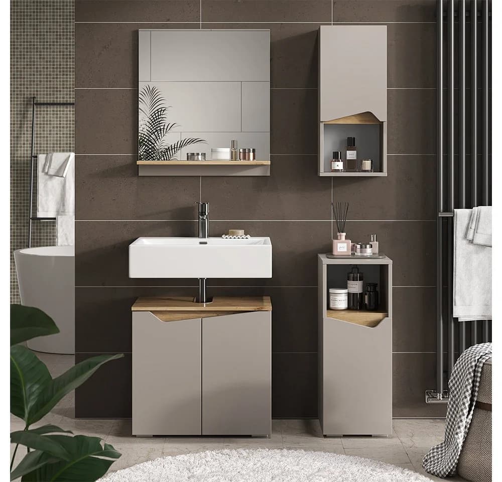 Vicco Hängeschrank Marelle Greige Modern mit Tür und offenem Fach - Bild 5