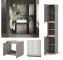 Vicco Badmöbel-Set Marelle Greige Eiche 3-teilig mit Hochschrank Bild 2