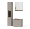 Vicco Badmöbel-Set Marelle Greige Eiche 3-teilig mit Hochschrank Bild 3