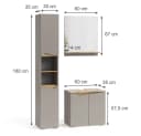 Vicco Badmöbel-Set Marelle Greige Eiche 3-teilig mit Hochschrank Bild 4