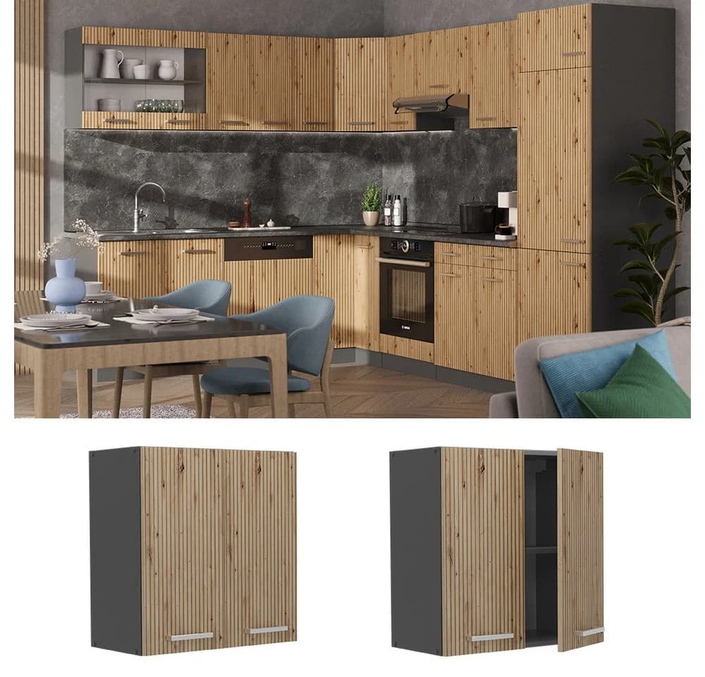 Vicco Hängeschrank R-Line Artisan-Eiche Anthrazit 60 cm