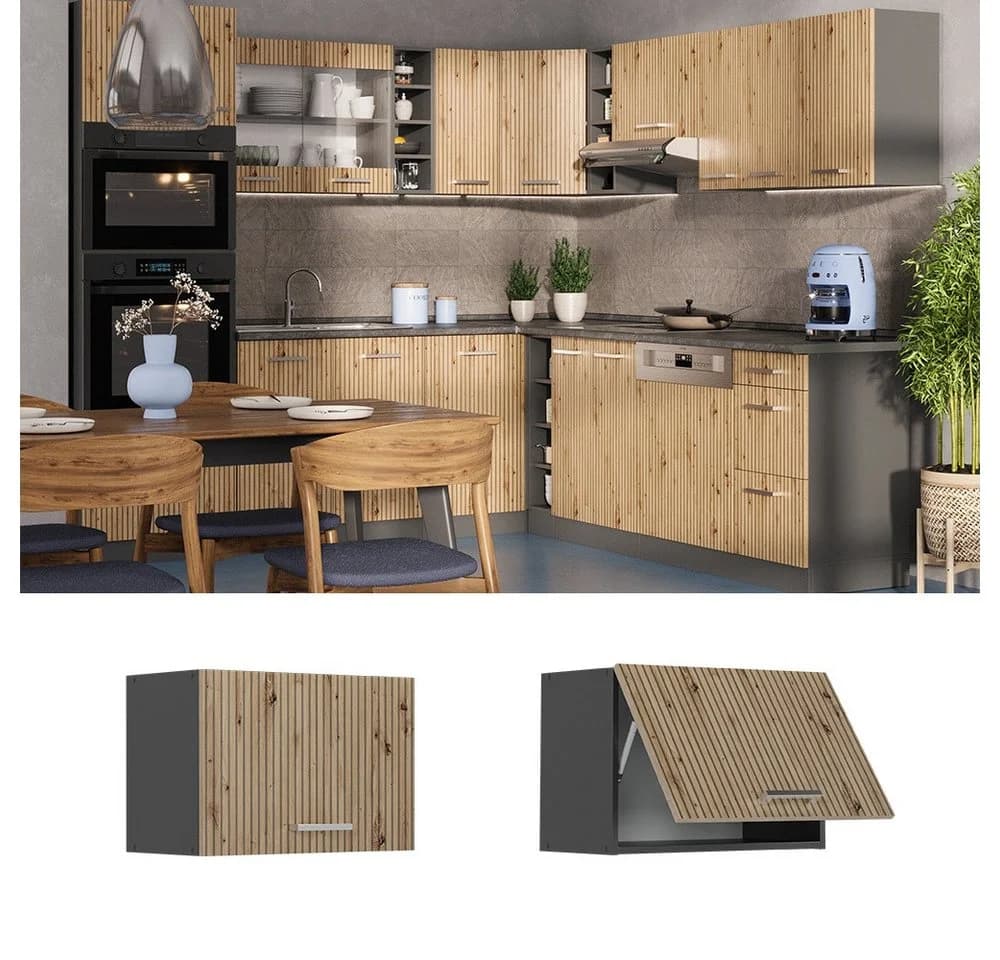 Vicco Hängeschrank R-Line Artisan-Eiche Anthrazit 60 cm