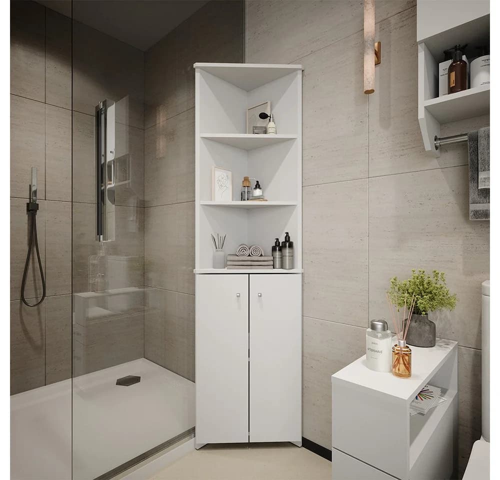 Vicco Badschrank Fynn Weiß Eckschrank 2 Türen Modern - Bild 5