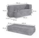 VitaliSpa® Schlafsofa Lille Grau mit Schlaffunktion und faltbarer Konstruktion Bild 4