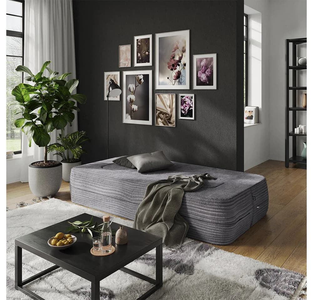 VitaliSpa® Schlafsofa Lille Grau mit Schlaffunktion und faltbarer Konstruktion - Bild 5