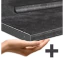 Vicco Küchenzeile R-Line Schwarz Hochglanz Anthrazit 300 cm mit Hochschrank Bild 1