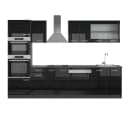 Vicco Küchenzeile R-Line Schwarz Hochglanz Anthrazit 300 cm mit Hochschrank Bild 2