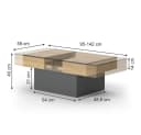Vicco Couchtisch Boto Anthrazit Goldkraft Eiche Ausziehbar Bild 5