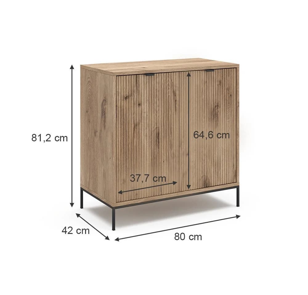 Vicco Kommode Eliza Viking Oak 2 Türen Modern - Bild 4