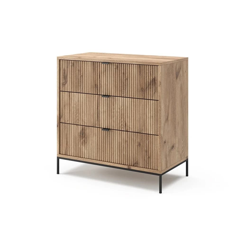 Vicco Kommode Eliza 3 Schubladen Viking Oak Modernes Design - Bild 2