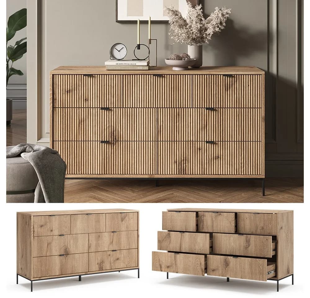 Vicco Sideboard Eliza Viking Oak mit 7 Schubladen - Bild 4