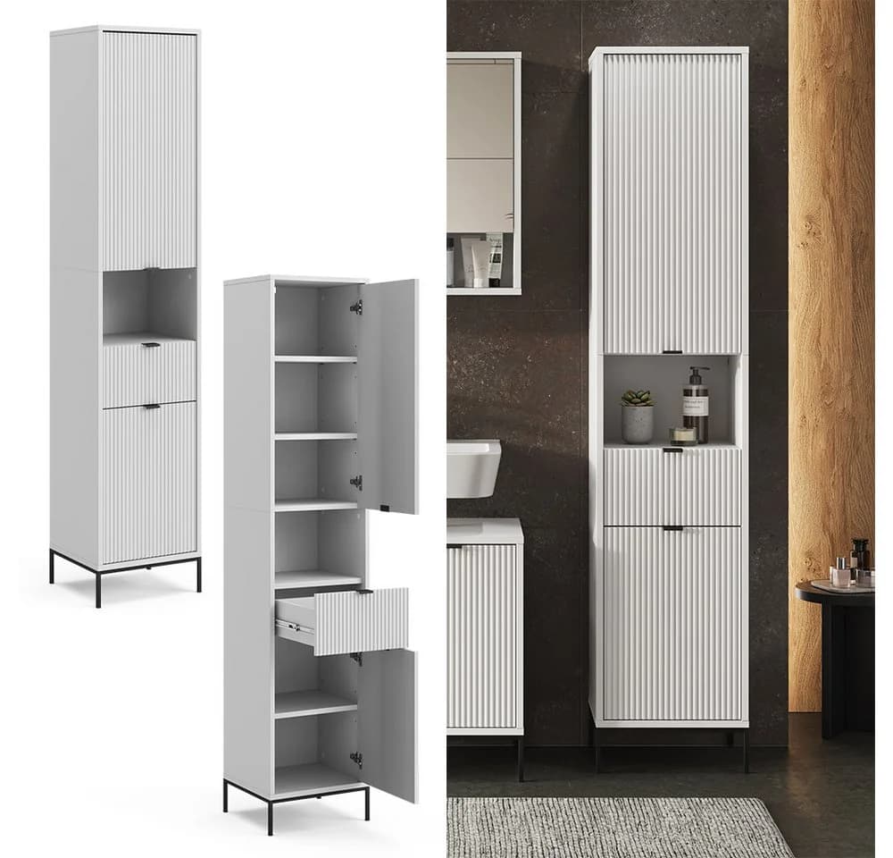 Vicco Hochschrank Eliza Weiß Modern mit 2 Türen - Bild 2