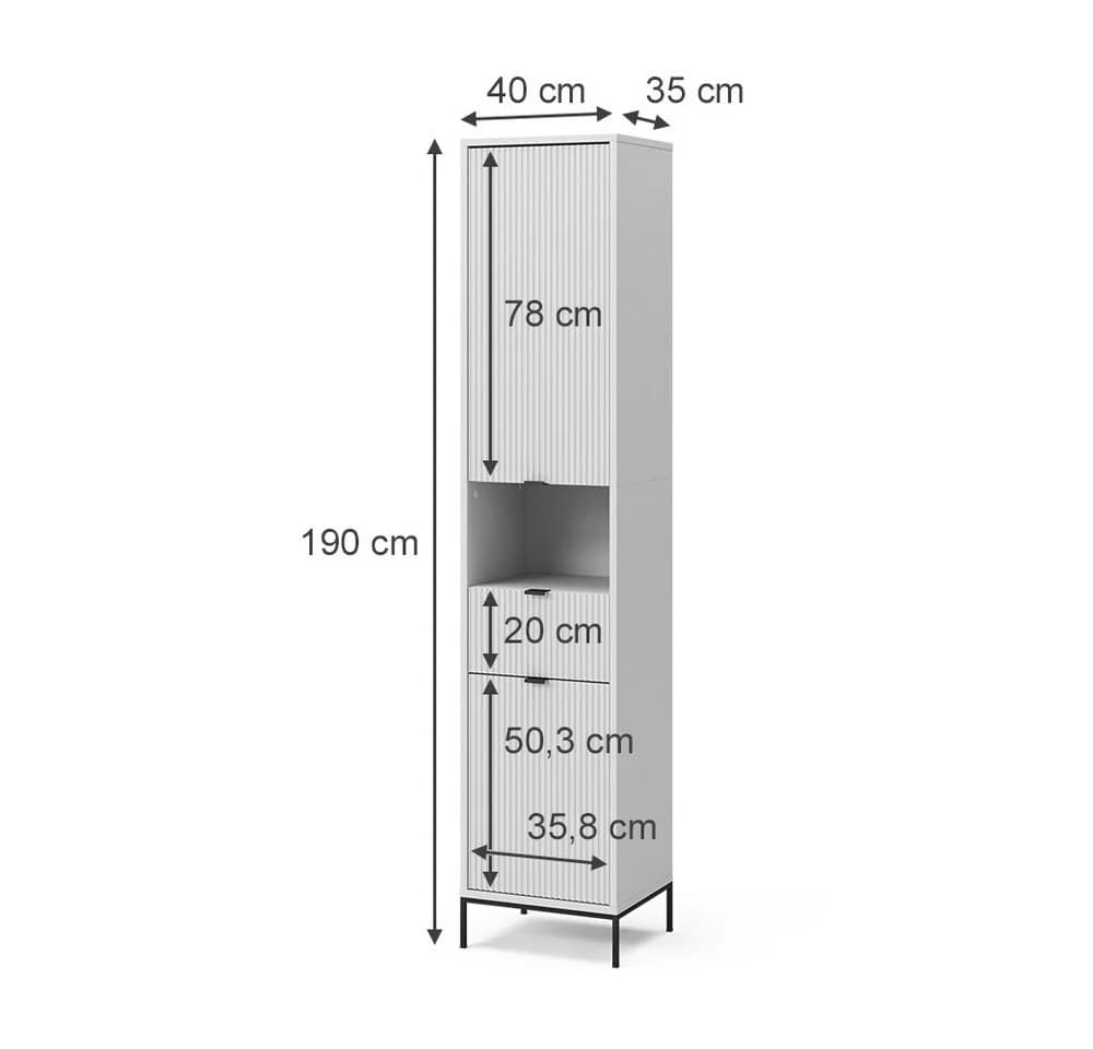 Vicco Hochschrank Eliza Weiß Modern mit 2 Türen - Bild 4