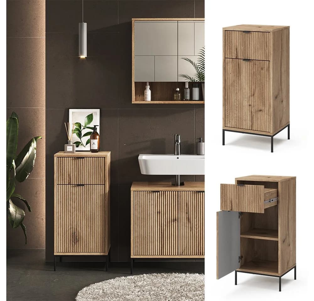 Vicco Midischrank Eliza Viking Oak Modern mit Tür und Schublade - Bild 2