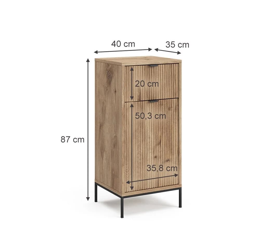 Vicco Midischrank Eliza Viking Oak Modern mit Tür und Schublade - Bild 4