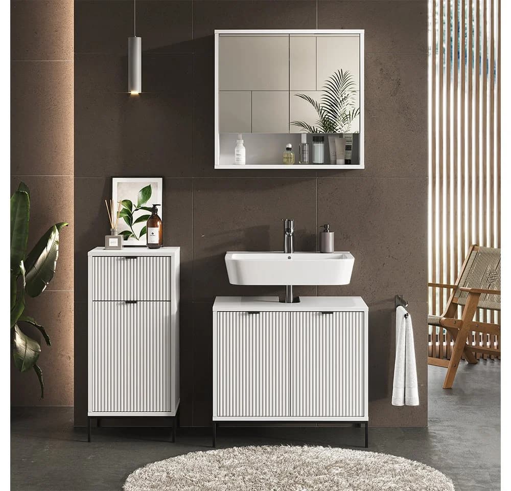 Vicco Midischrank Eliza Weiß mit Tür und Schublade Modern - Bild 5
