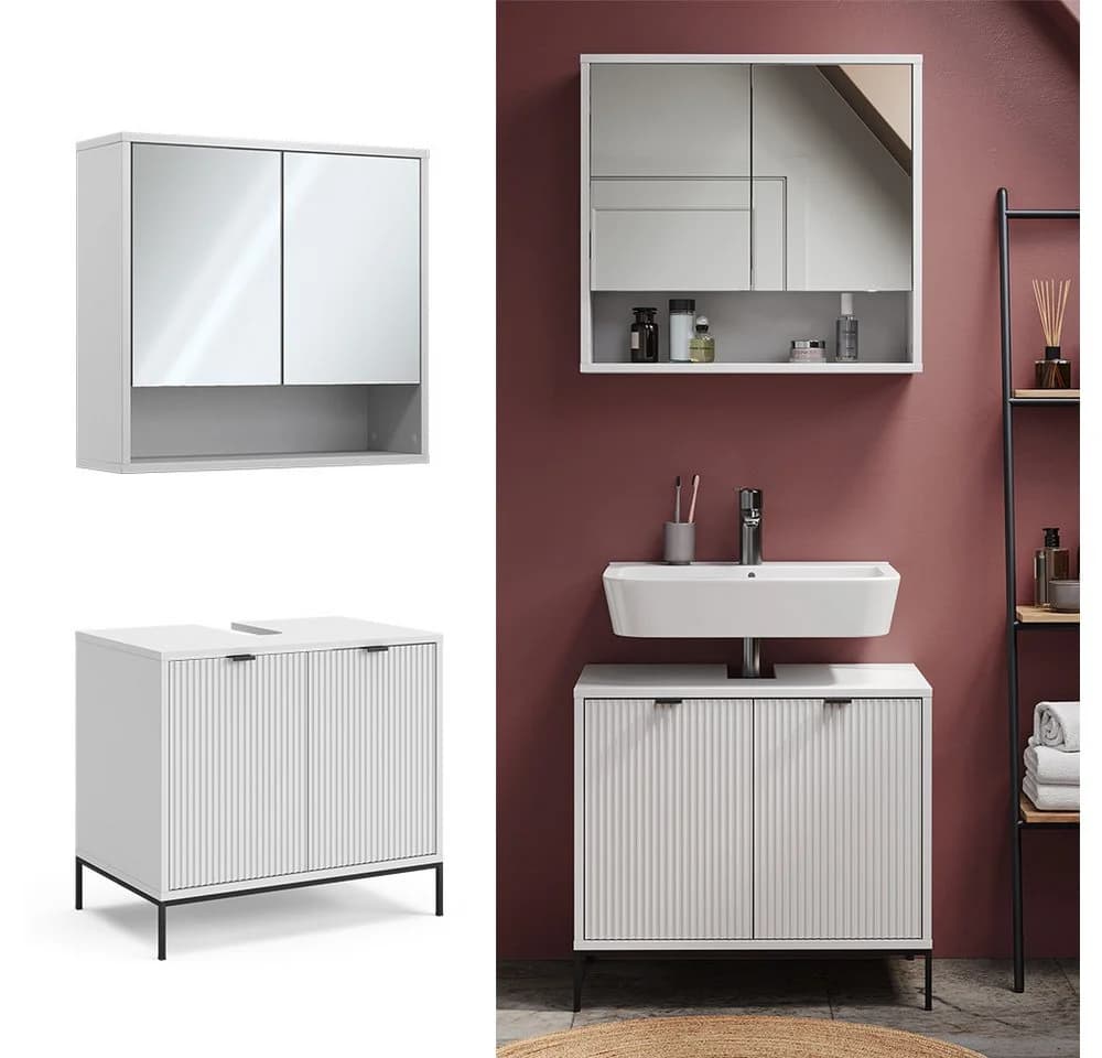 Vicco Badmöbel-Set Eliza Weiß 2-teilig Modern - Bild 2