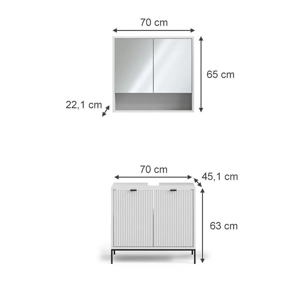 Vicco Badmöbel-Set Eliza Weiß 2-teilig Modern - Bild 4