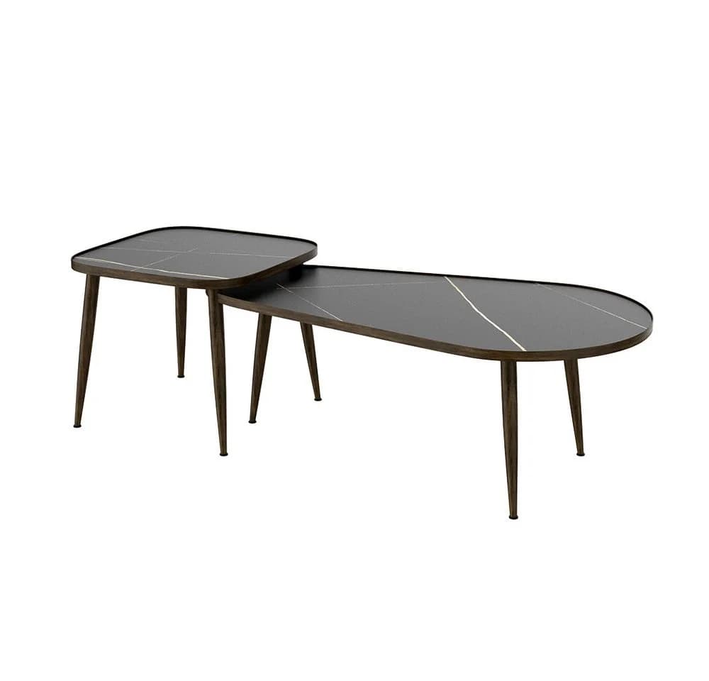 Vicco Couchtisch-Set Manitoba Schwarz Modern Loft-Stil - Bild 2