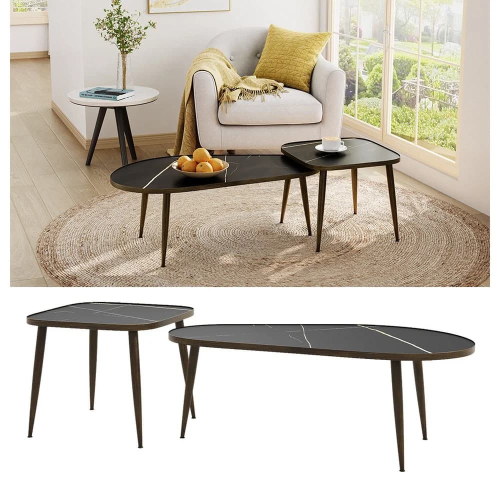 Vicco Couchtisch-Set Manitoba Schwarz Modern Loft-Stil - Bild 4
