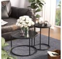 Vicco Couchtisch-Set 2-tlg. Schwarz Marmor-Optik Modern Bild 3