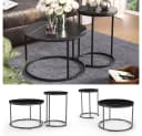 Vicco Couchtisch-Set 2-tlg. Schwarz Marmor-Optik Modern Bild 4
