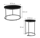 Vicco Couchtisch-Set 2-tlg. Schwarz Marmor-Optik Modern Bild 5