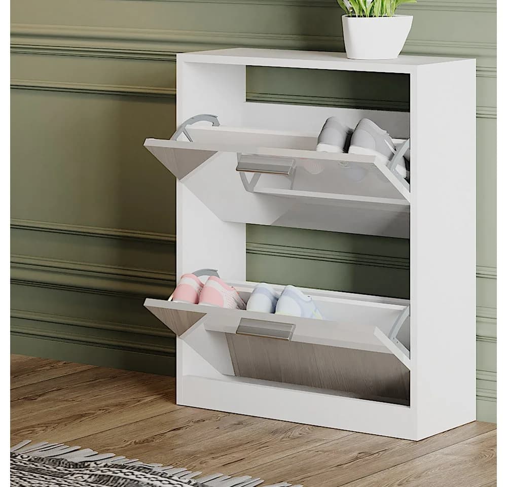 Vicco Schuhschrank Gizmo Weiß Hochglanz 2 Fächer - Bild 3