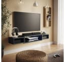Vicco Lowboard Nordic Schwarz Beton mit offenen Regalen Bild 3