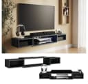 Vicco Lowboard Nordic Schwarz Beton mit offenen Regalen Bild 4