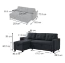 VitaliSpa Ecksofa Campina Anthrazit L-Form mit Schlaffunktion Bild 4