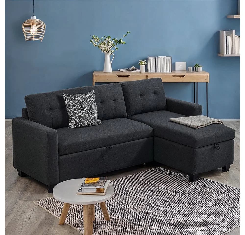 VitaliSpa Ecksofa Campina Anthrazit L-Form mit Schlaffunktion - Bild 5
