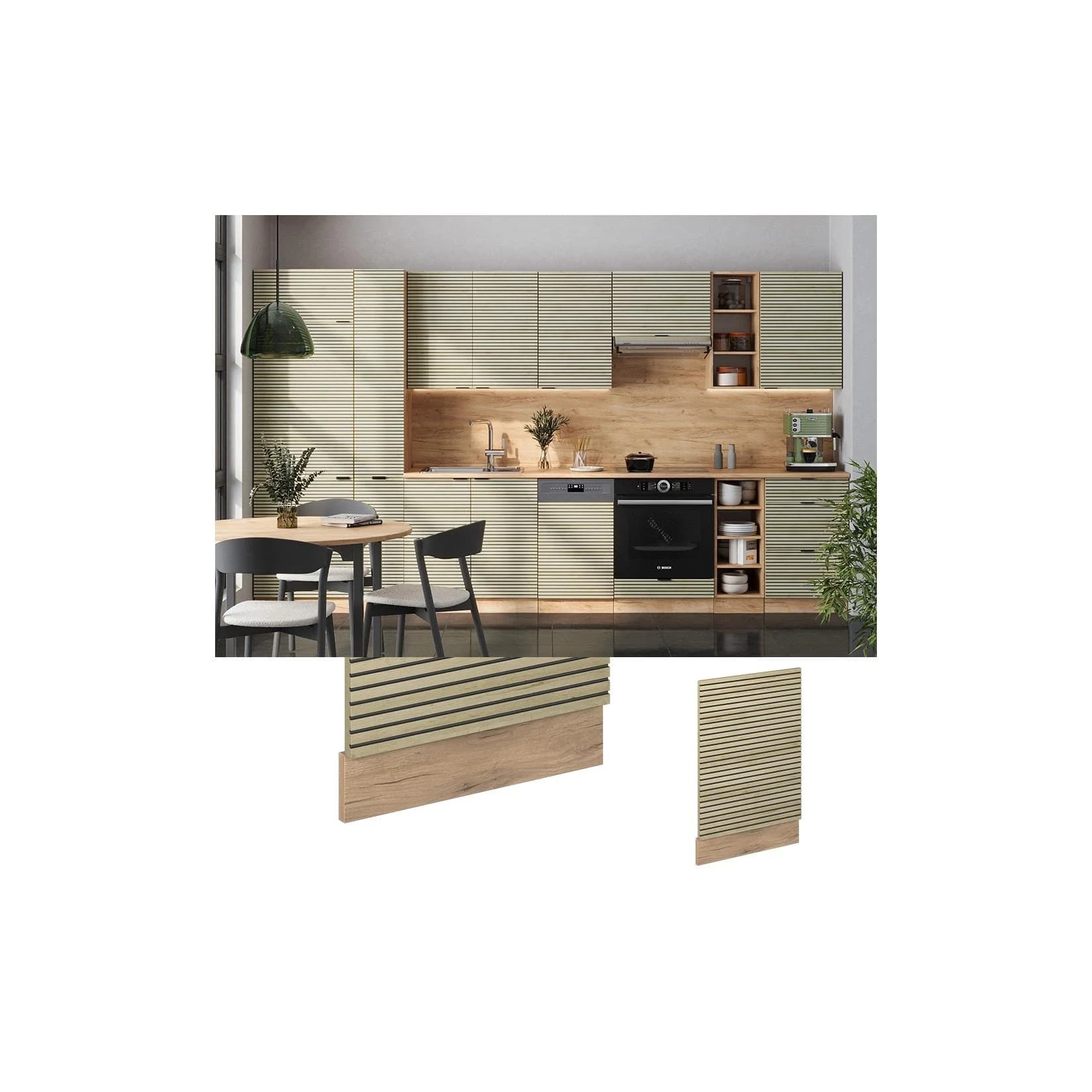 Vicco Geschirrspülerblende Fame-Line Eiche gefräst 45 cm