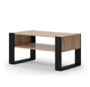 Vicco Couchtisch Olli Goldkraft Eiche Schwarz mit Ablage Bild 2