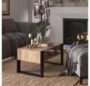 Vicco Couchtisch Olli Goldkraft Eiche Schwarz mit Ablage Bild 3