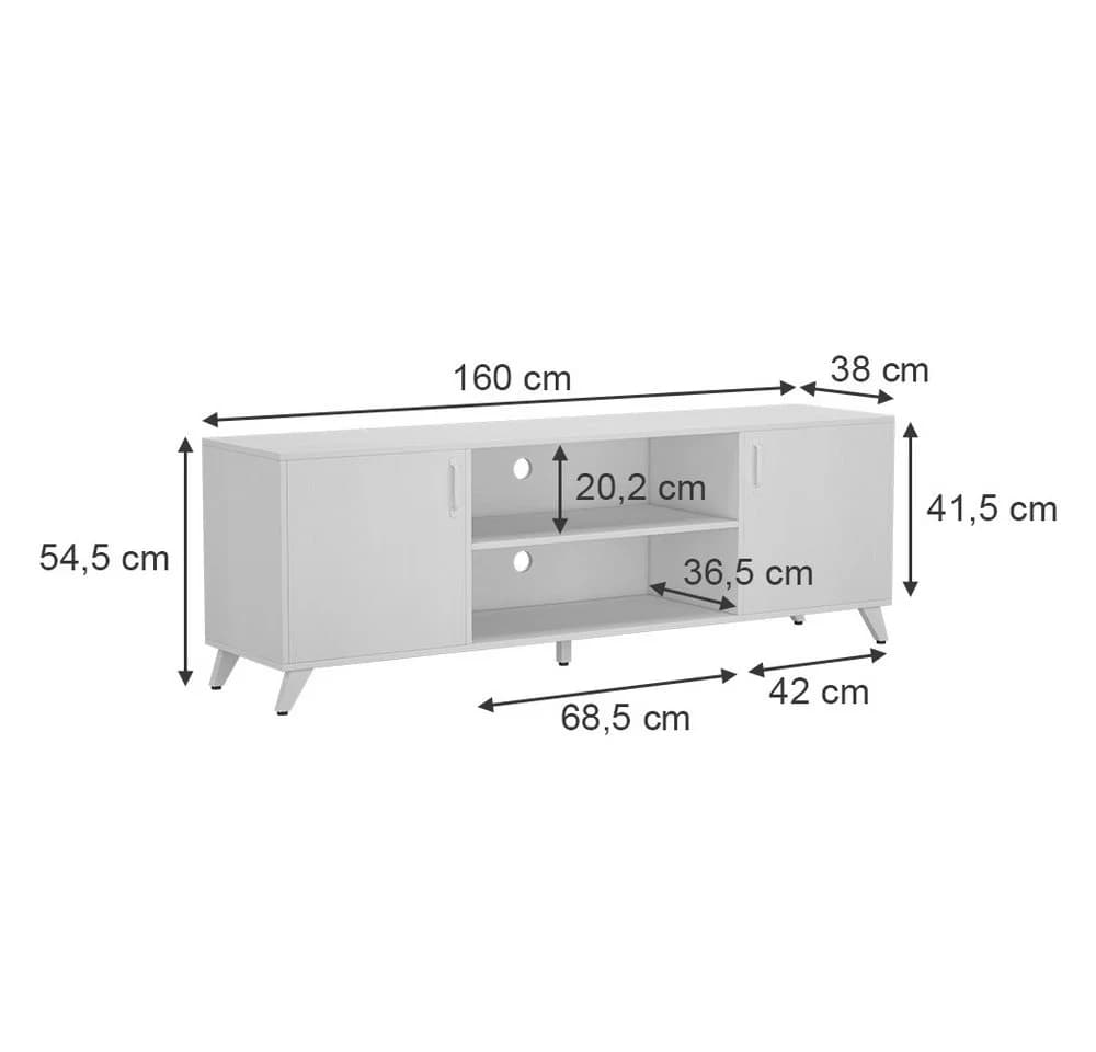 Vicco Lowboard Maceio Weiß mit 2 Türen und offenen Fächern - Bild 5