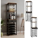 Vicco Weinregal Porto Eiche rustikal Schwarz mit Schublade Bild 4