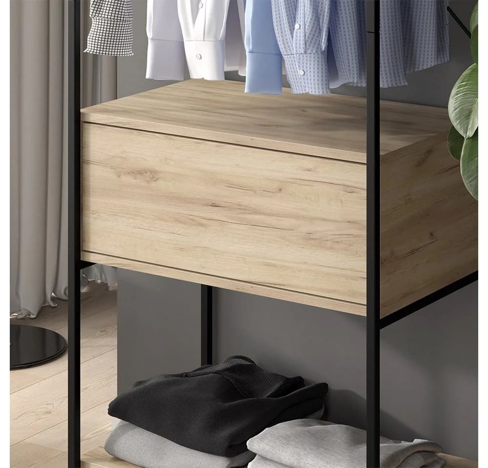 Vicco Kleiderschrank Enya Holz/Schwarz 60 x 180 cm mit Schublade - Bild 4