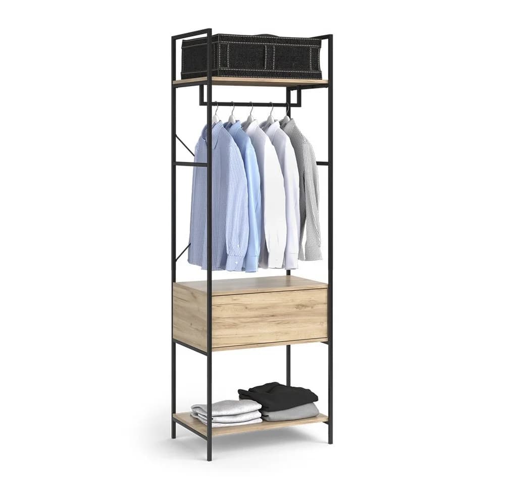 Vicco Kleiderschrank Enya Holz/Schwarz 60 x 180 cm mit Schublade - Bild 5