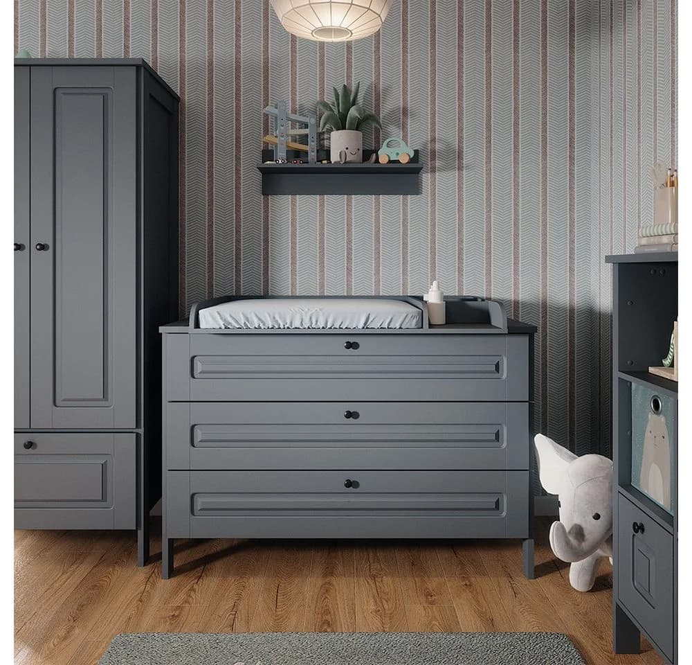 VitaliSpa® Wickelkommode Ajaton Grau mit 3 Schubladen - Bild 3