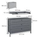 VitaliSpa® Wickelkommode Ajaton Grau mit 3 Schubladen Bild 4