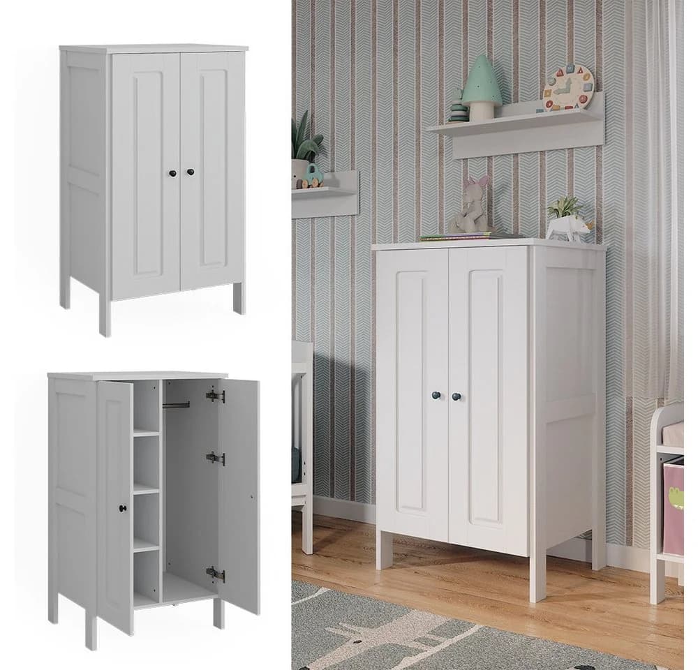 VitaliSpa® Kleiderschrank Ajaton Weiß Modern