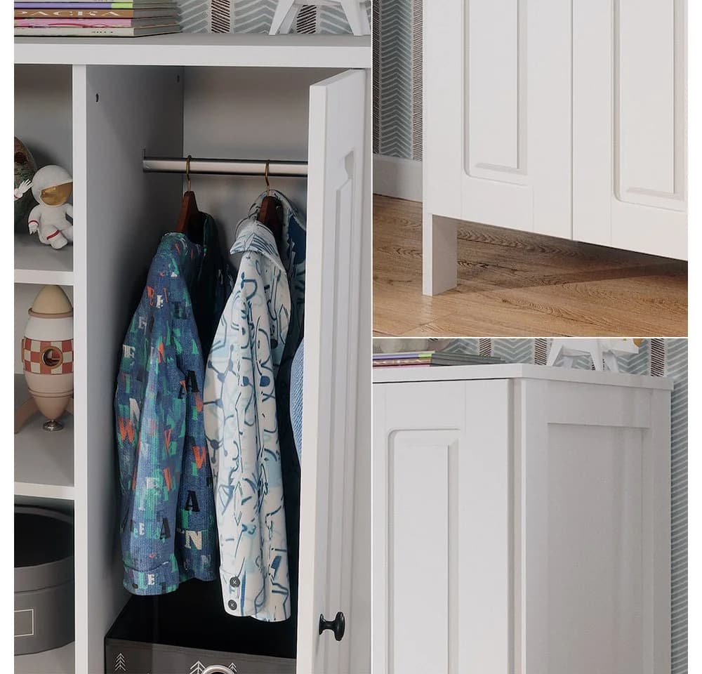 VitaliSpa® Kleiderschrank Ajaton Weiß Modern - Bild 5