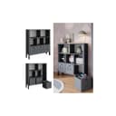 VitaliSpa® Bücherregal Ajaton Grau mit Schubladen Bild 1