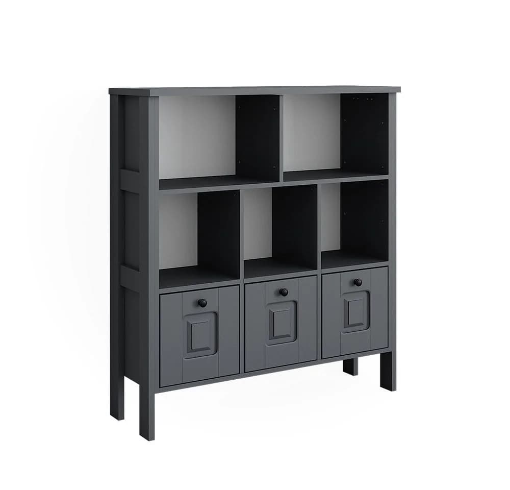 VitaliSpa® Bücherregal Ajaton Grau mit Schubladen - Bild 3
