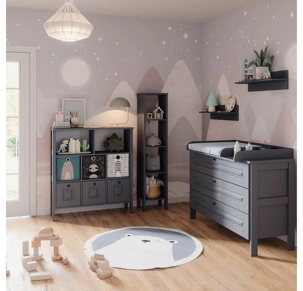 VitaliSpa® Bücherregal Ajaton Grau mit Schubladen - Bild 5