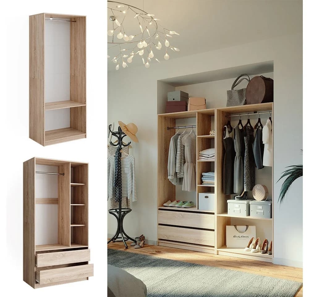 Vicco Kleiderschrank Elmo Sonoma 2-teiliges Garderobenschrank-Set - Bild 4