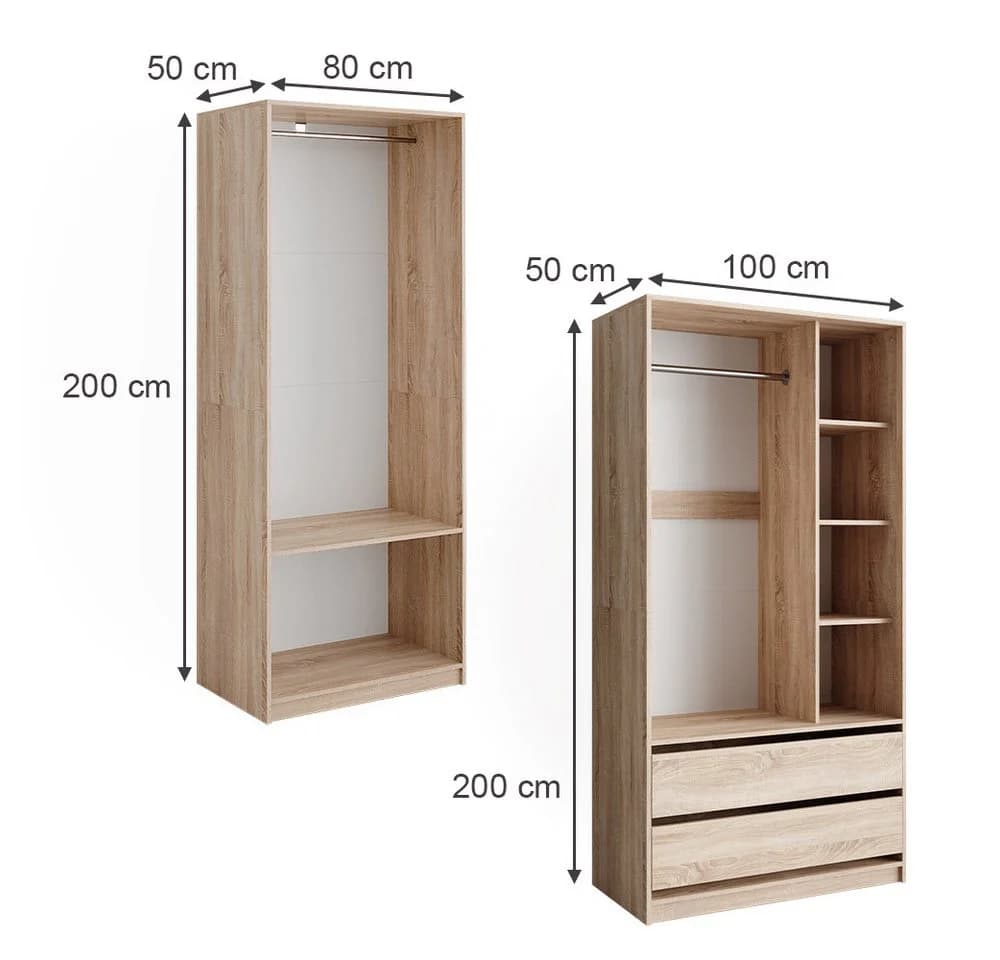 Vicco Kleiderschrank Elmo Sonoma 2-teiliges Garderobenschrank-Set - Bild 5
