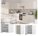 Vicco Eckhängeschrank Fame-Line Weiß Grau-Beige gerahmt Bild 2