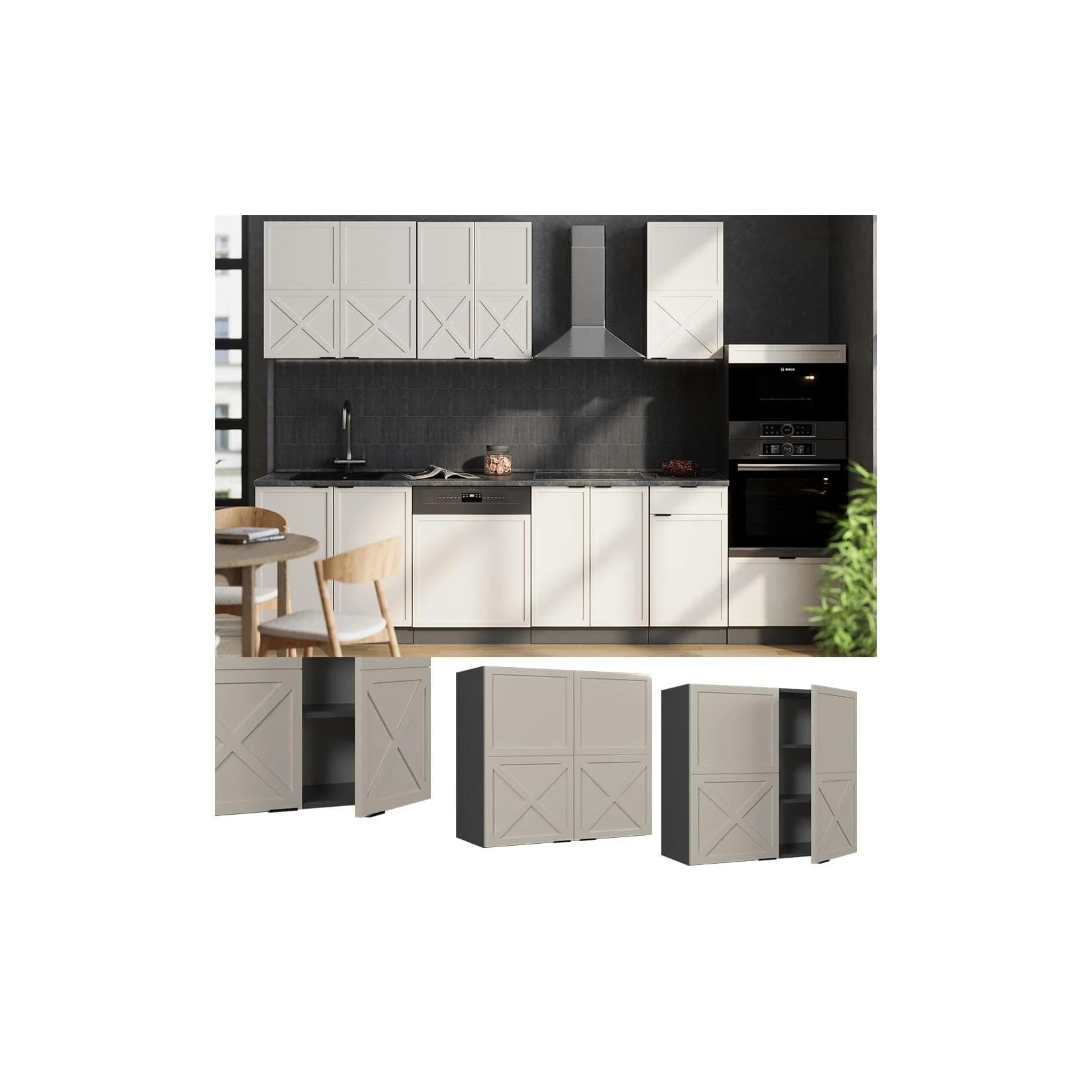 Vicco Hängeschrank Fame-Line Anthrazit Grau-Beige 80 cm